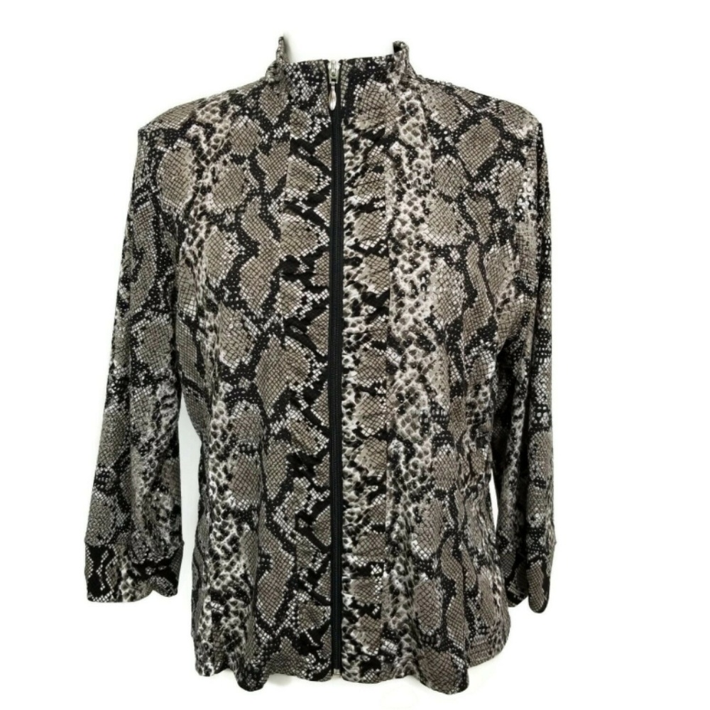 Toni Morgan M Jacket Sneak Design Gray Black NWOT